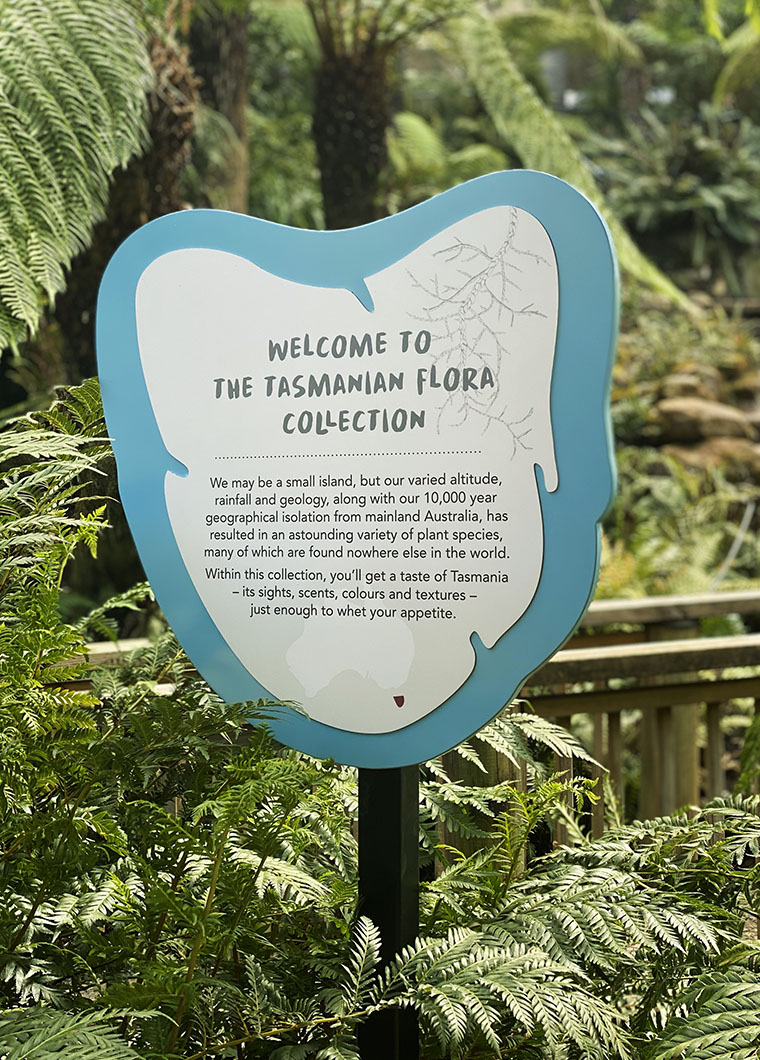 Welcome to the Tas Flora Collection sign