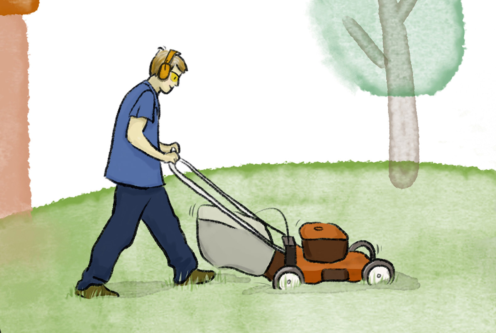 One Care - lawnmower illustration